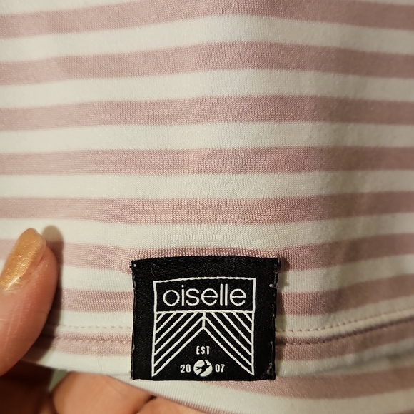 Oiselle Pink Striped Active Top - Picture 6 of 7